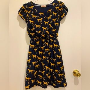ModCloth Oh My Gosh A-line Dress with horses pattern (NWOT)